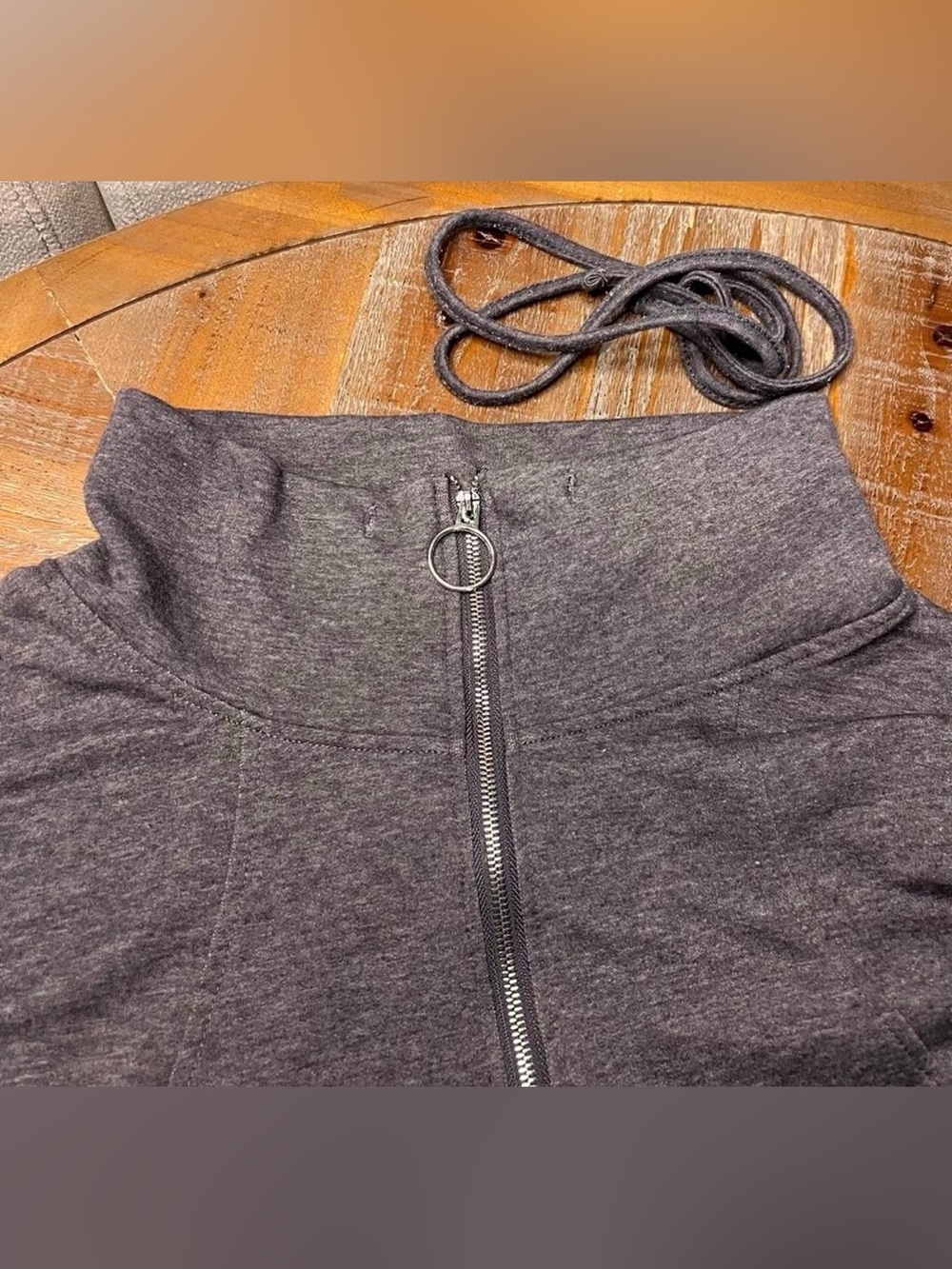 Haute Edition Quarter Zip Cowl Neck Tunic Sweatshirt Large - Picture 6 of 7